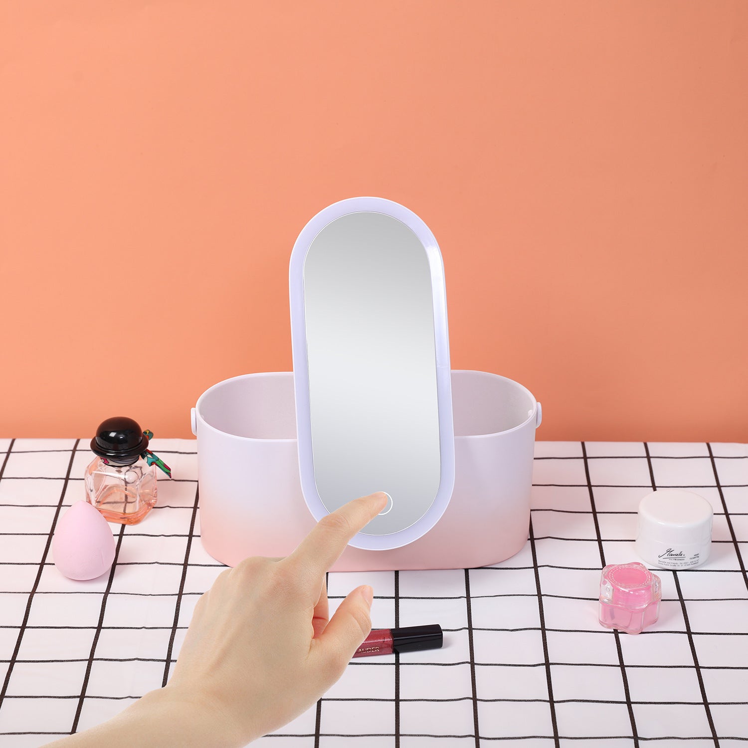 Storage Box LED Makeup Mirror Portable