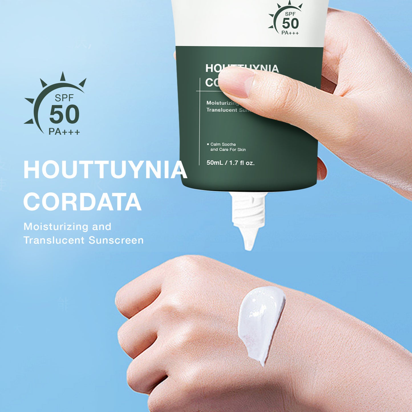 Houttuynia Cordata Sunscreen Cream Hydrating, Moisturizing And Fading